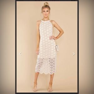 NWOT Red Dress Boutique | Aura Enchanting Gaze Taupe Midi Dress Size XS